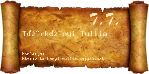 Tárkányi Tullia névjegykártya